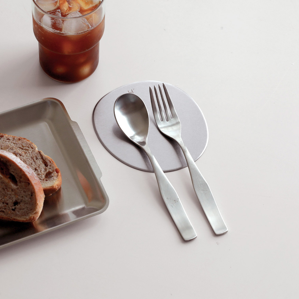 오데뜨 무광 스텐 카페 커트러리 스윗핸들 양식기 샐러드 세트(스푼+포크)