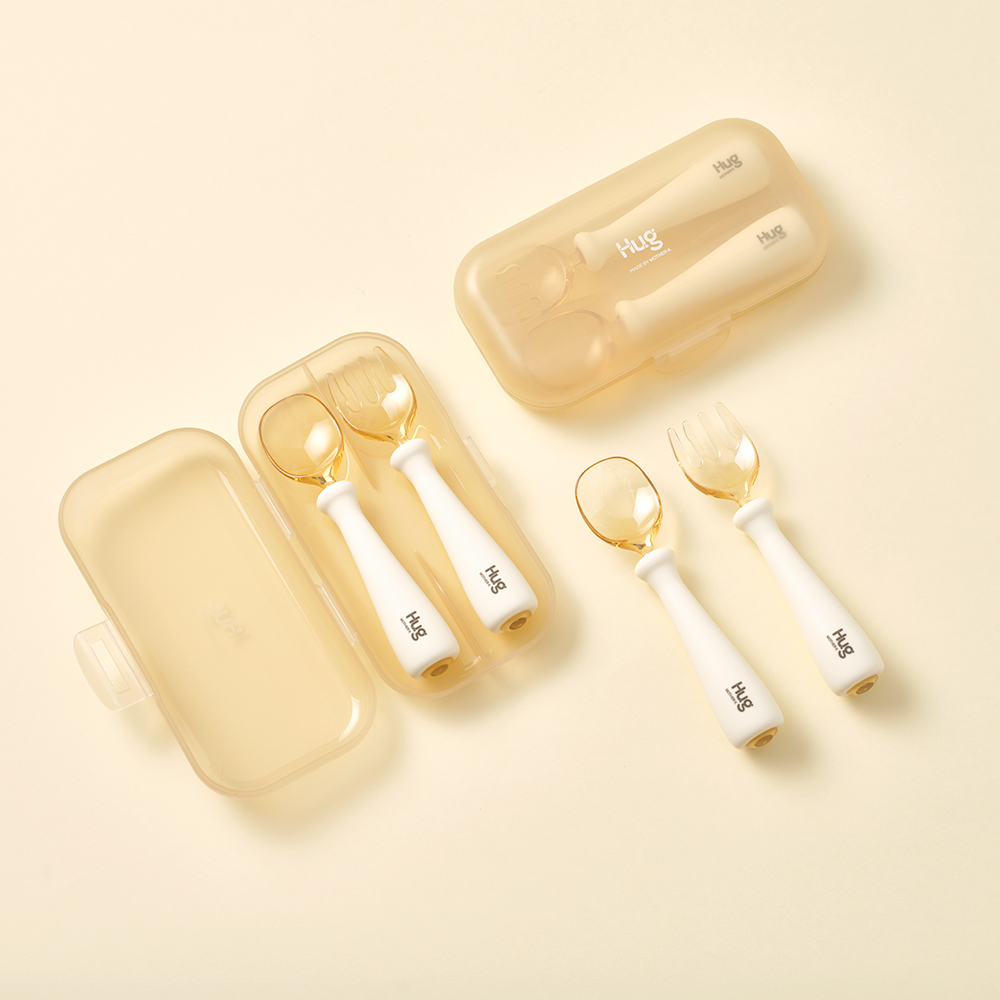 마더케이 돌아기 유아 수저 이유식 허그 PPSU 처음스푼 포크 숟가락 세트