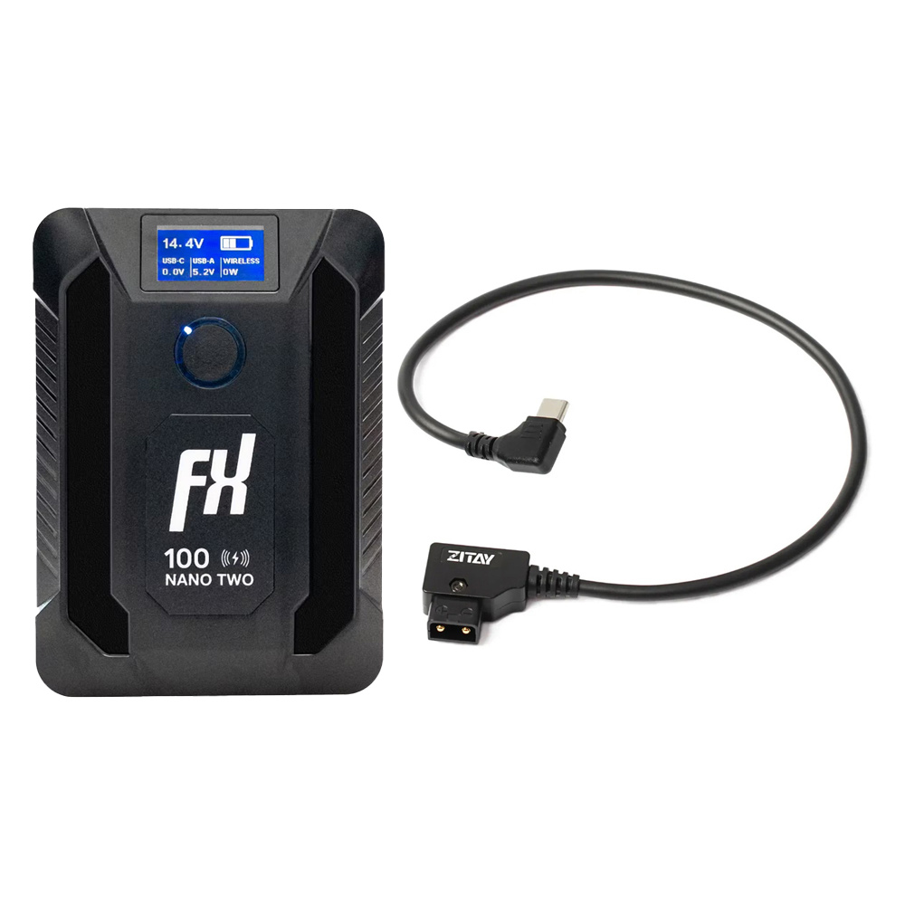FXLION 나노 투 와이어리스 V마운트 배터리 100Wh + D-tap to USB-C 파워 케이블 세트 - 상품 이미지