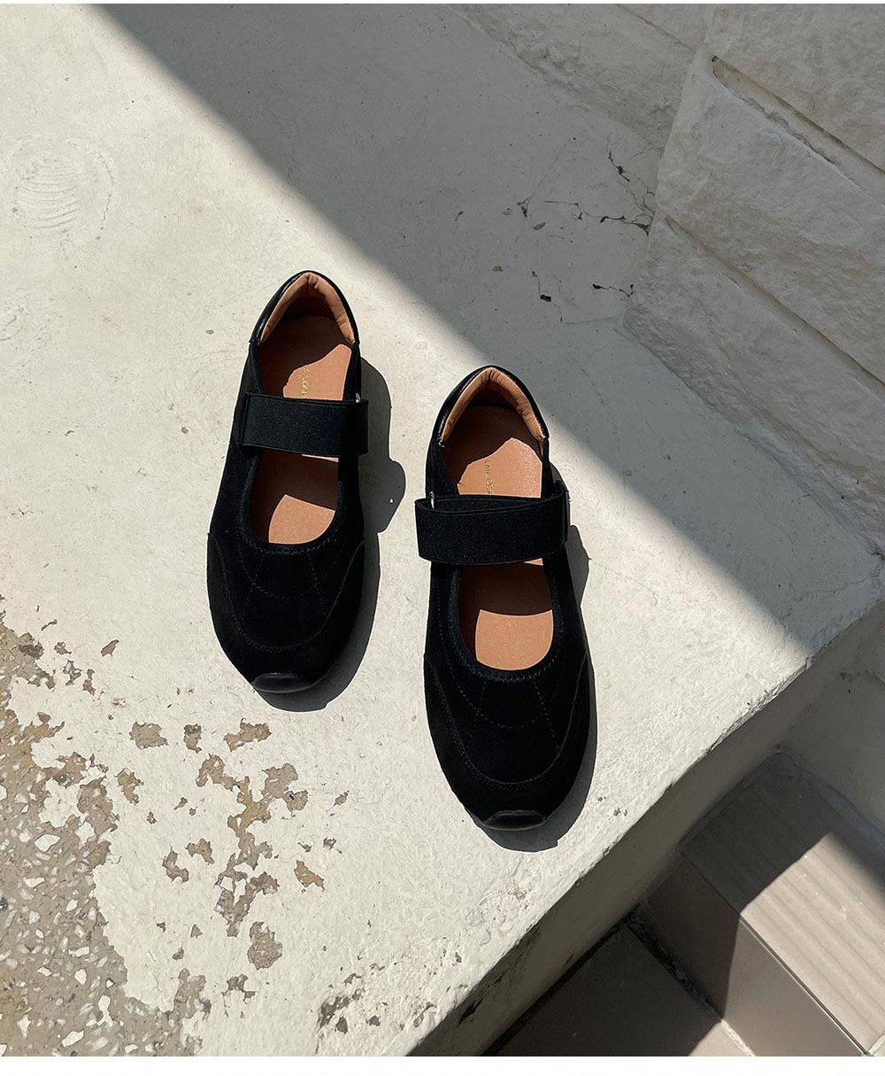 올리나 메리제인 플랫슈즈 여성 벨크로 스트랩 데일리 컴포트화