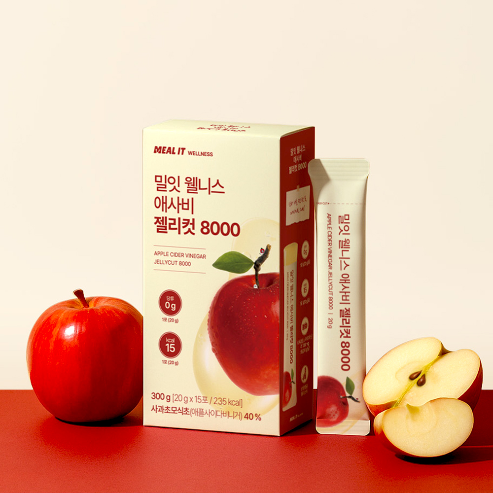밀잇 웰니스 애사비 젤리컷 8000 1박스 15포 애플사이다비니거 사과초모식초 애사비젤리 - 상품 이미지