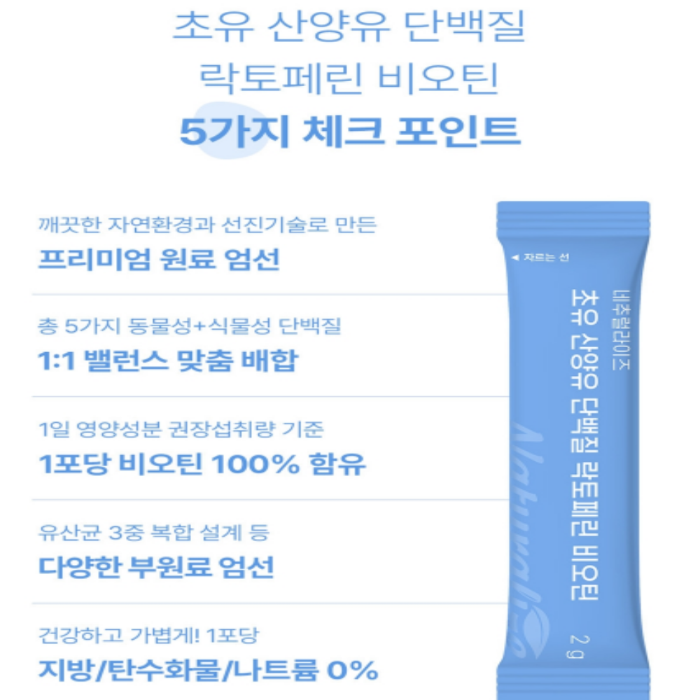 네추럴라이즈 락토페린 글로불린 산양유 비오틴 - 상세 이미지 4