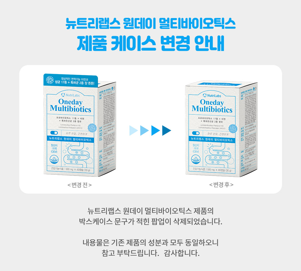 뉴트리랩스 원데이 멀티바이오틱스 프리바이오틱스 유산균 뉴데이라이프 클리어 60캡슐, 1개 이미지 6