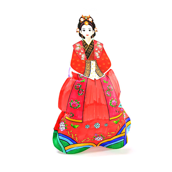 컬러룬 색칠풍선 입체풍선 공주전통의상(신라) - 상품 이미지