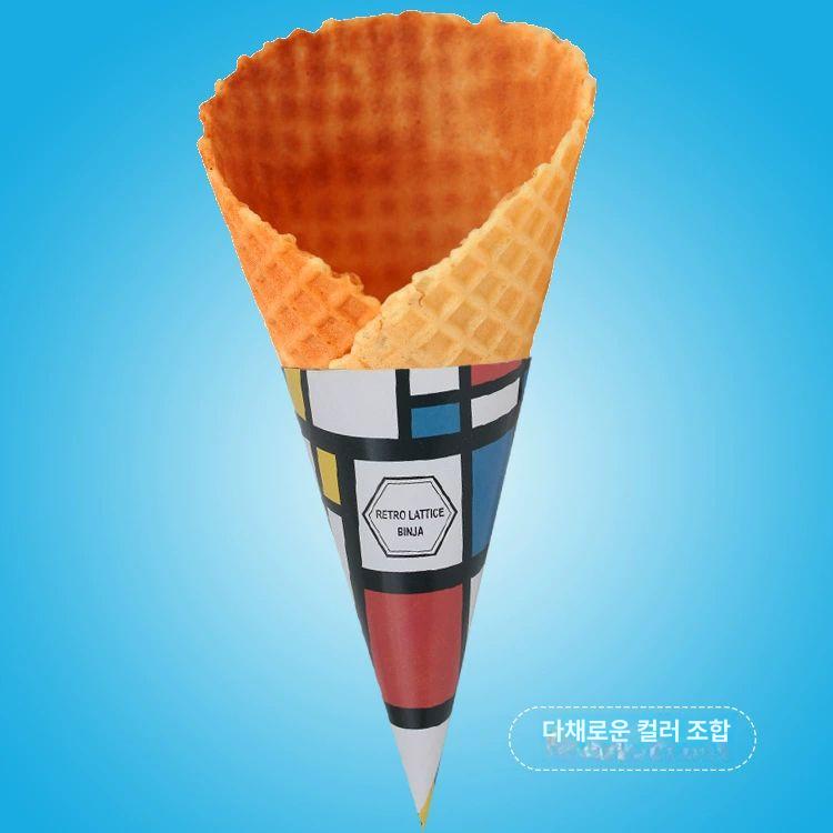 아이스크림 소프트콘 콘지 1000개 업소용 포장 종이 검은색 글자 500개 - 상세 이미지 4