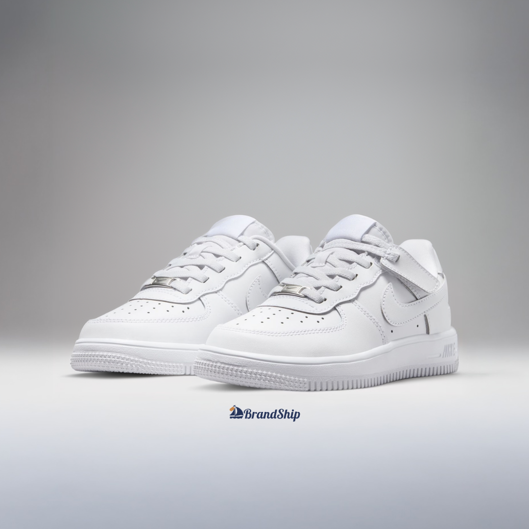 [국내매장판] 나이키 키즈 에어포스1 운동화 끈없는 벨크로 이지온 어린이 초등학생 신발 화이트, 180