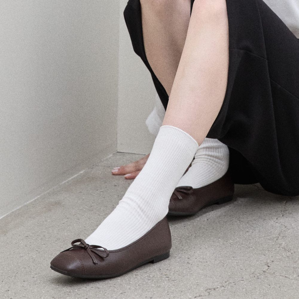 스퍼 레이브 리본 플랫슈즈 브라운 1.5cm -UA9037BR - 상세 이미지 2