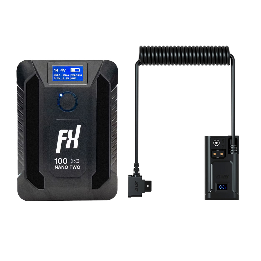 FXLION 나노 투 와이러리스 V마운트 배터리 100Wh + 소니 F970 / F550 더미 배터리 D-tap 타입 세트 - 상품 이미지