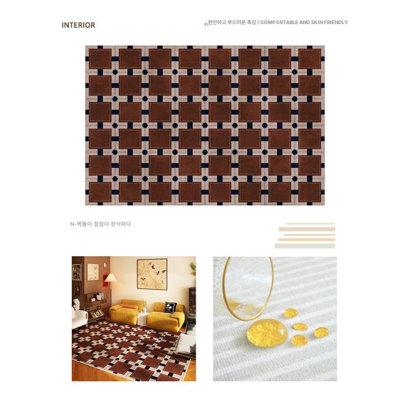디자인 러그 침대 단모 빈티지 침실 카페트 워셔블 거실 식탁 난주 징모 40x60CM 벨벳 도트 플라스틱 바닥