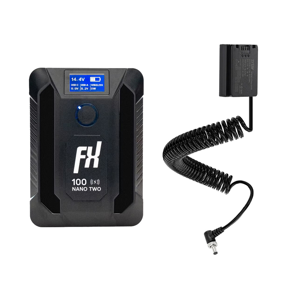 FXLION 나노 투 와이어리스 V마운트 배터리 100Wh + 소니 FZ100 더미 배터리 DC 타입 세트 - 상품 이미지