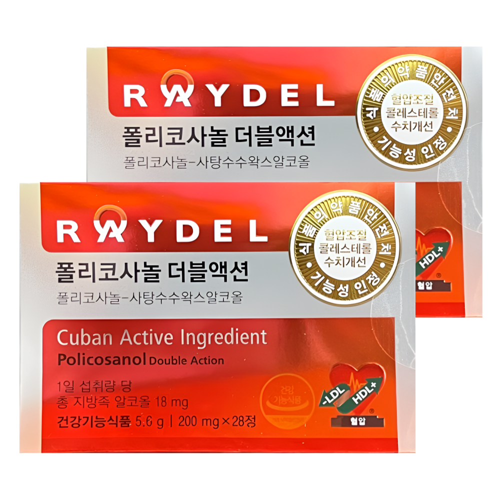 레이델 폴리코사놀 더블액션 쿠바산 HDL LDL 28정X2박스