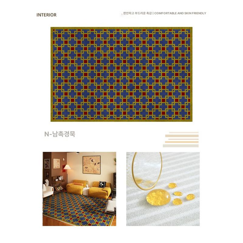 디자인 러그 침대 단모 빈티지 침실 카페트 워셔블 거실 식탁 난주 징모 40x60CM 벨벳 도트 플라스틱 바닥