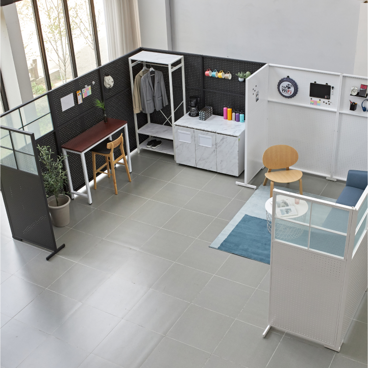 토파스 사무실 책상 철제 타공판 파티션 가림막 공간분리 칸막이 H1850