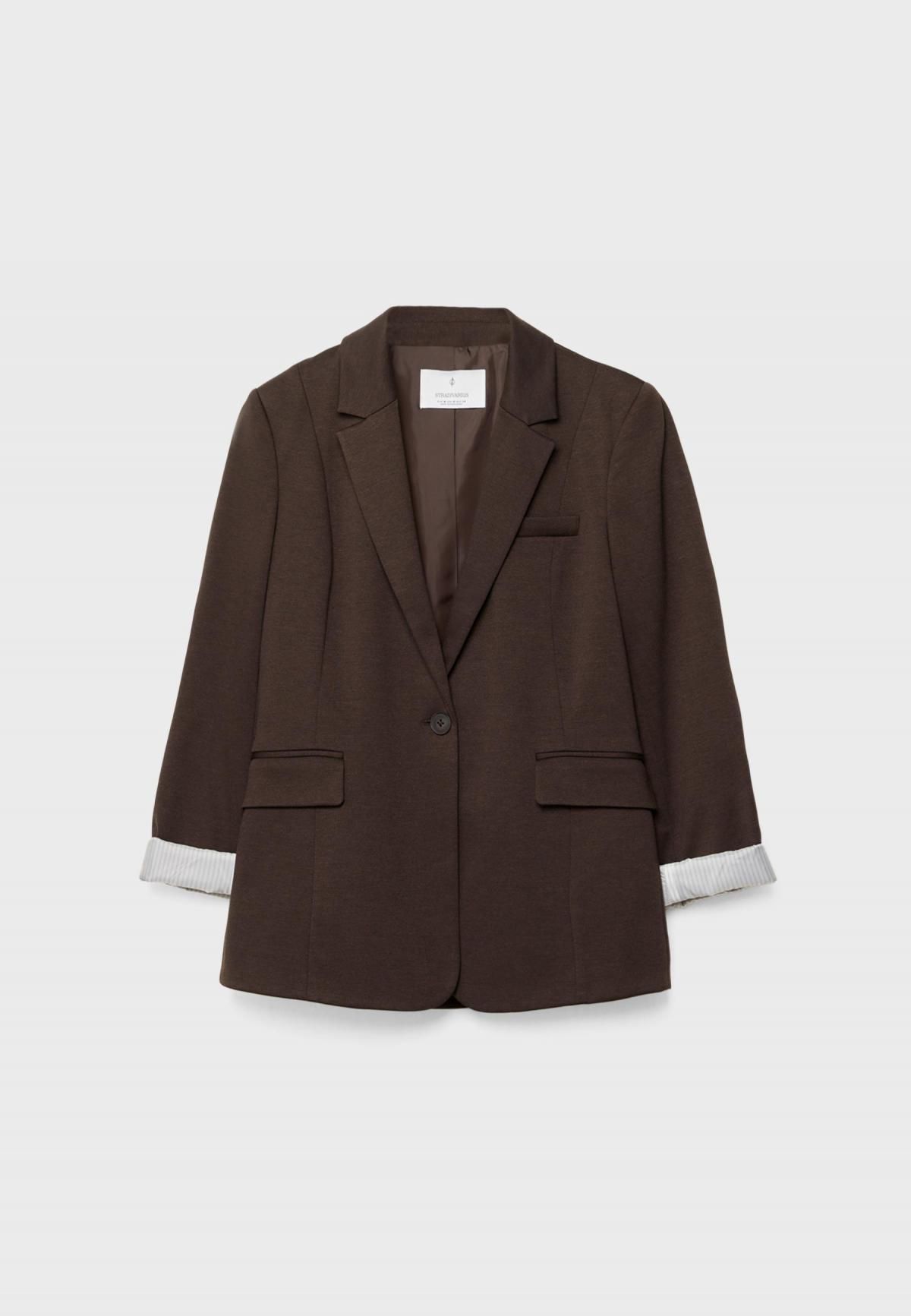 스트라디바리우스 슬림핏 테일러드 블레이저 1900/173 BROWN - 상품 이미지