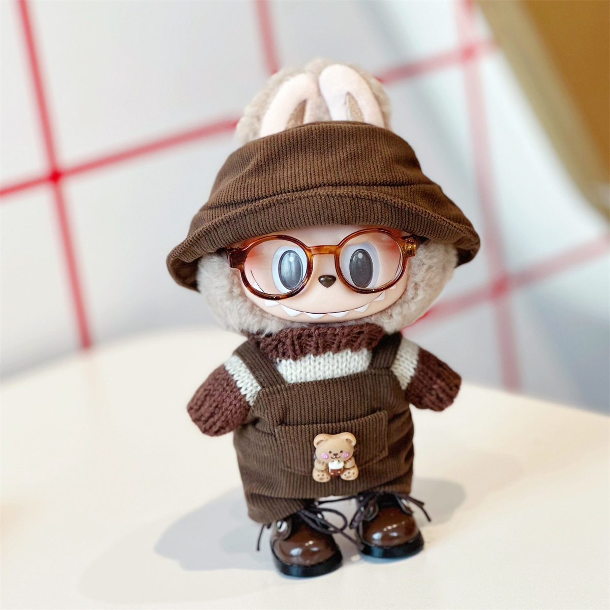 라부부옷 인형 꾸미기 모자 멜빵바지 신발 세트 15cn 17cm - 메인 이미지