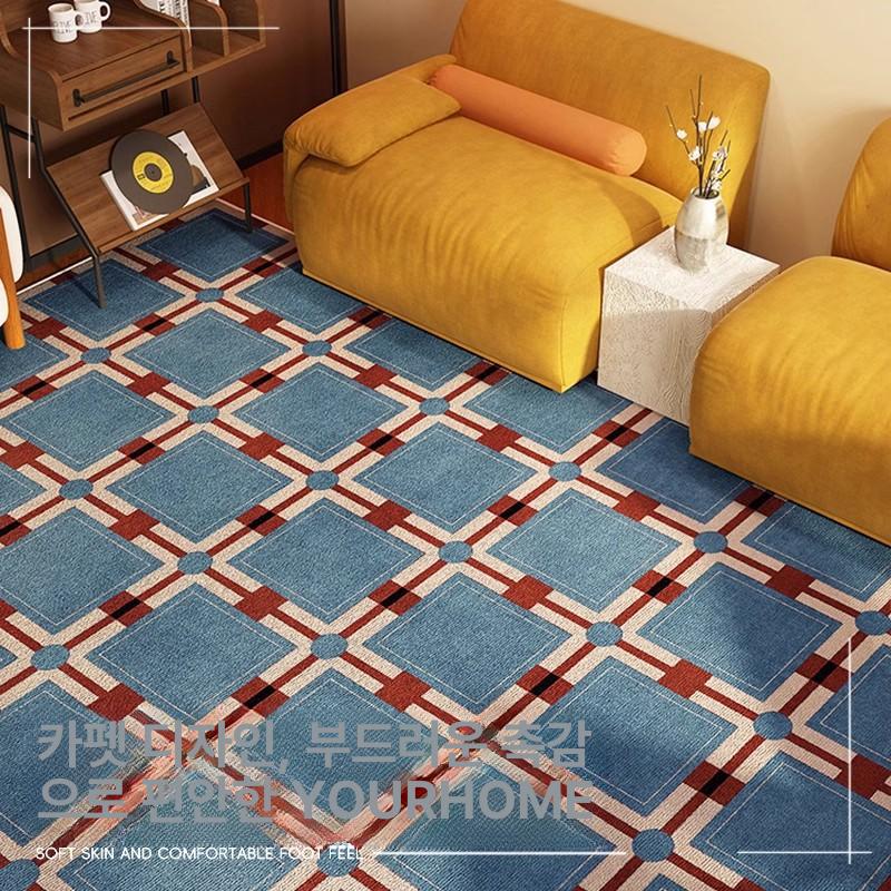 디자인 러그 침대 단모 빈티지 침실 카페트 워셔블 거실 식탁 난주 징모 40x60CM 벨벳 도트 플라스틱 바닥