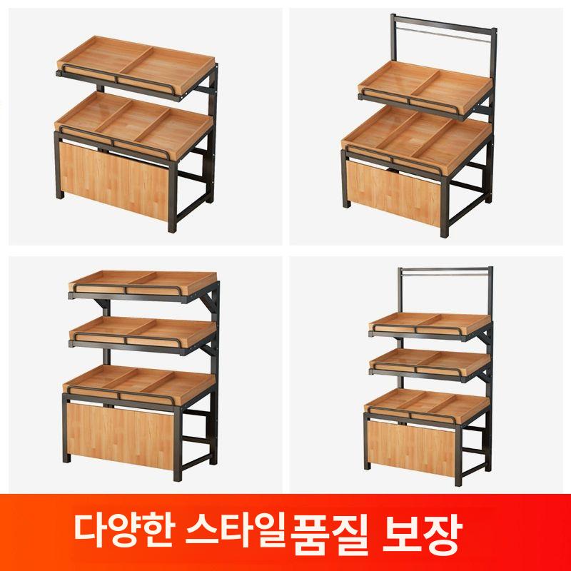 과일 매대 야채 베이커리 선반 빵집 채소 팬트리 가게 강철과 나무 끝 - 상세 이미지 3