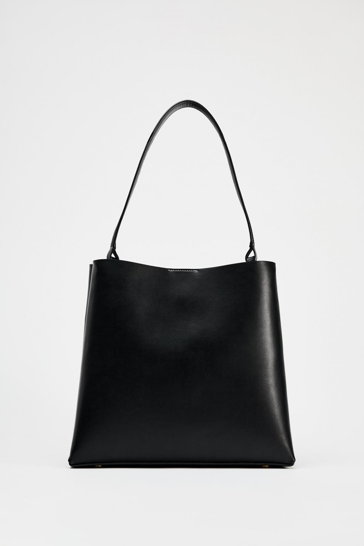 자라 블랙 미니멀 베이직 버킷백 6009/510 BLACK - 상품 이미지