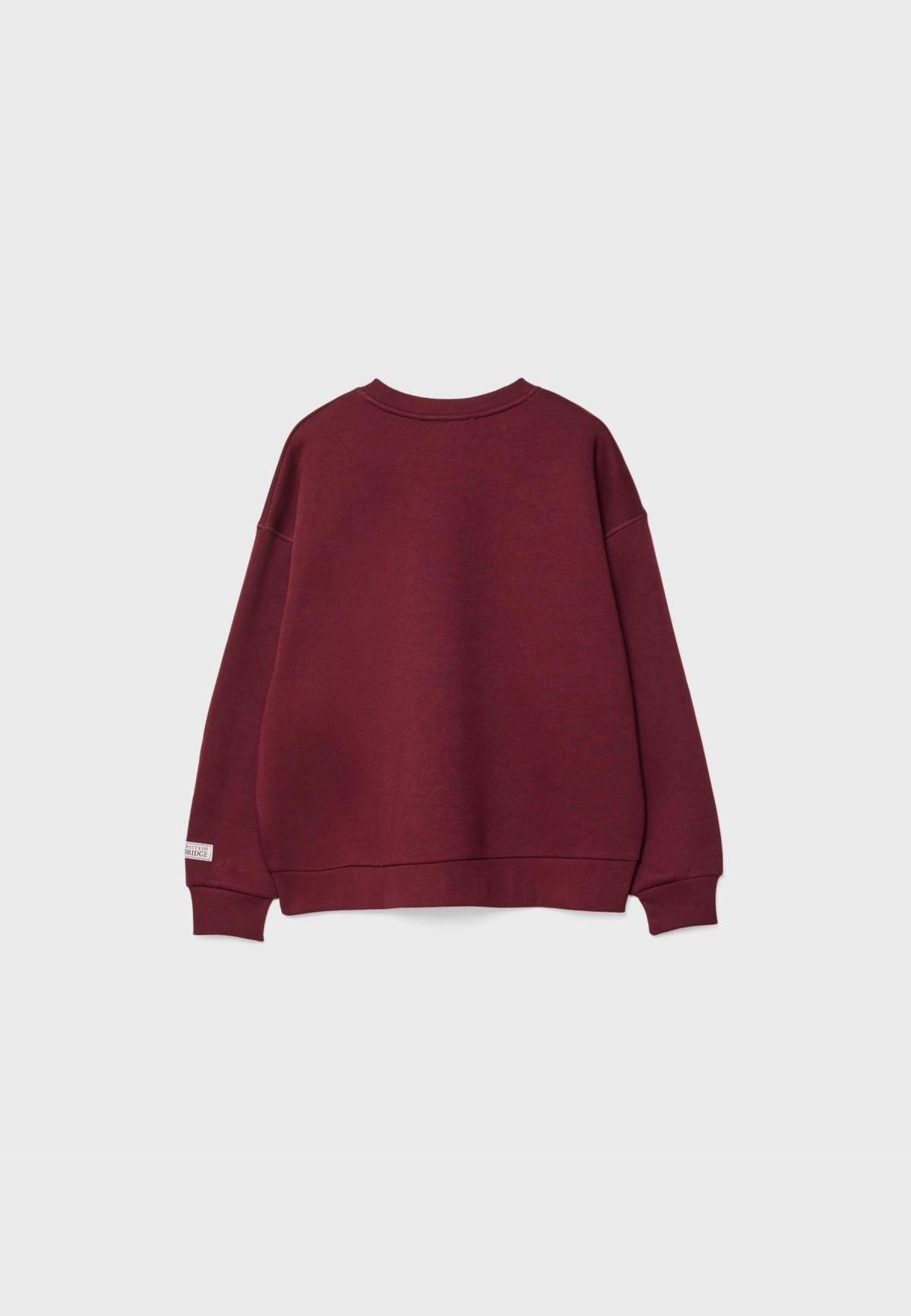 스트라디바리우스 자수 레터링 스웨트셔츠 6765/527 BURGUNDY - 상세 이미지 3