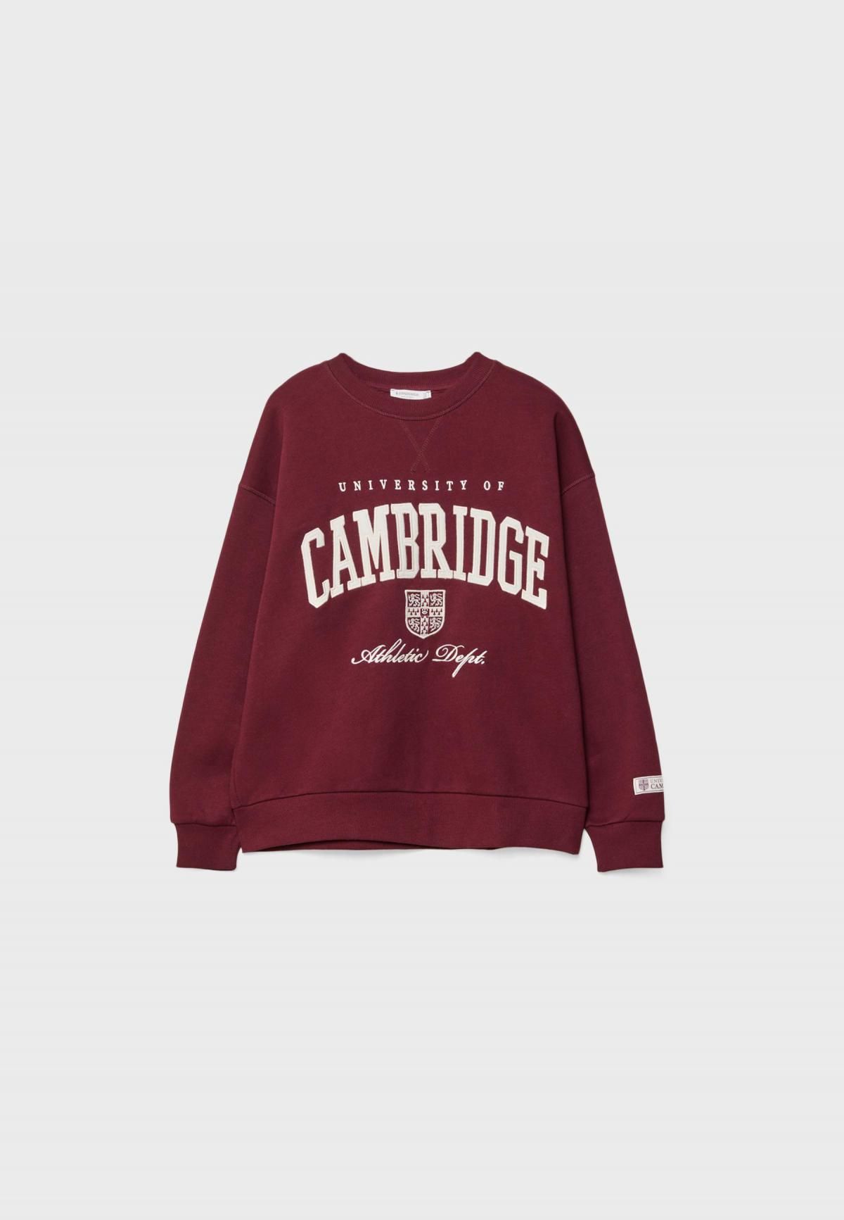 스트라디바리우스 자수 레터링 스웨트셔츠 6765/527 BURGUNDY - 상품 이미지