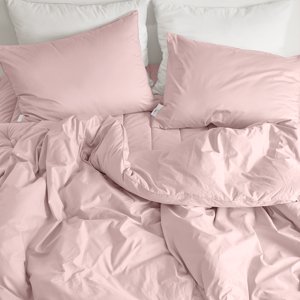 호텔 침구세트 사계절 광폭 60수 순면 패드 베개커버 이불 세트 베이비핑크, 퀸/킹 (Q/K)