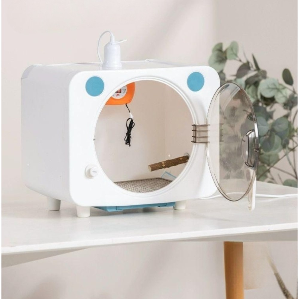 스마트 앵무새 인큐베이터 투명 사육 육추기 파충류 병아리 온도 오렌지 온도조절 난방기 박스 오렌지