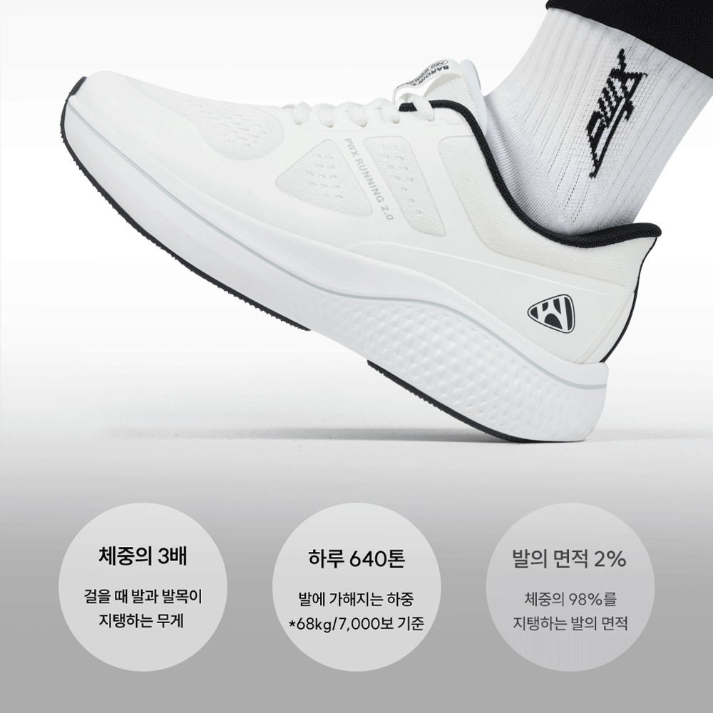 손 안 대고 신는 PWX 바로인 라이드 발편한 쿠션 운동화 워킹화 - 상세 이미지 4