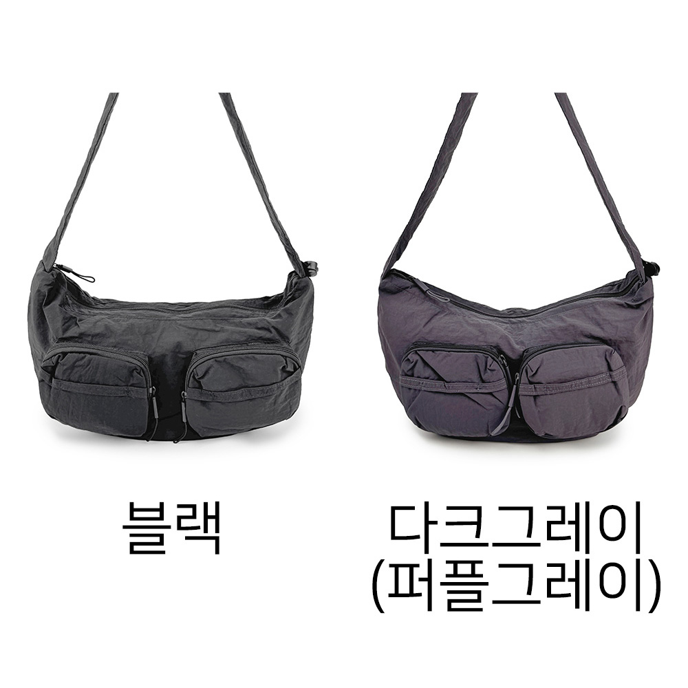가벼운 나일론 크로스 숄더백 대학생 여대생 직장인여성출근가방 경량 라운드 곱창끈 천가방 - 상세 이미지 2