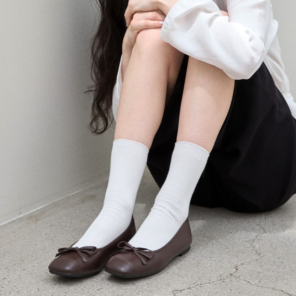 스퍼 레이브 리본 플랫슈즈 브라운 1.5cm -UA9037BR - 상세 이미지 3