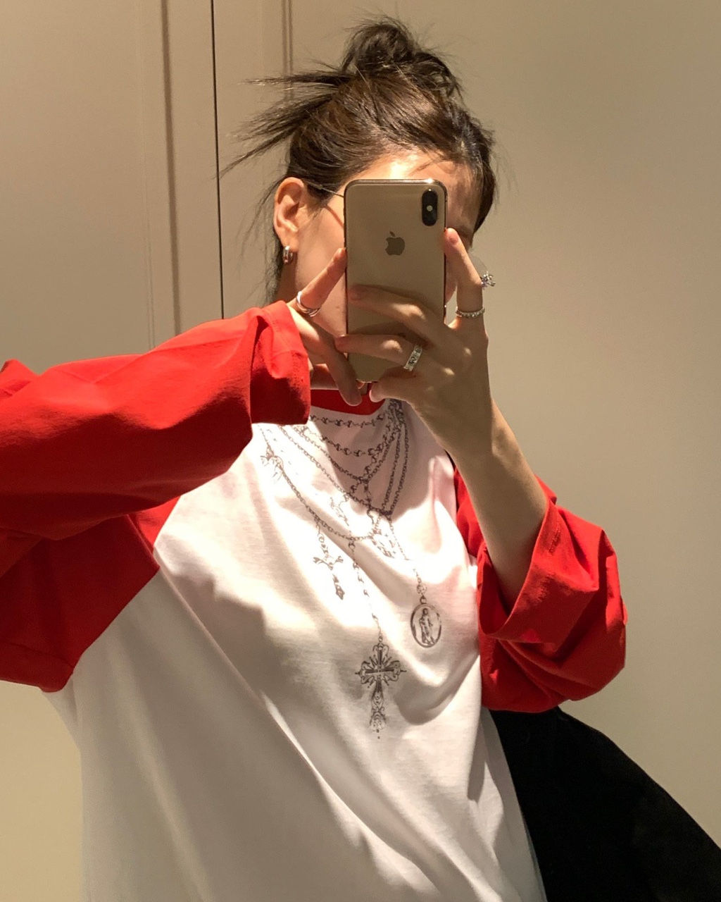 블링 네크리스 티 루즈핏 면 데일리 긴팔 - 상세 이미지 2