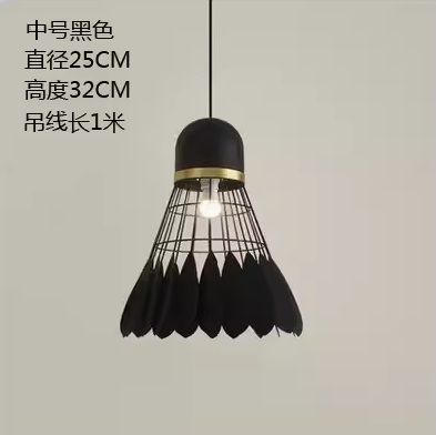 셔틀콕 조명 스포츠 배드민턴콕 매장 야광 발광 라이트 빛나는 천장 공 중형 블랙 25CM - 상품 이미지