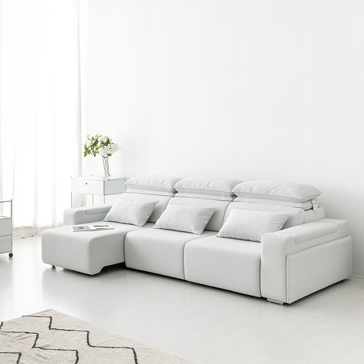 니스코 4인 전동 슬라이딩 패브릭 소파 B524 일반형 코모도 아이보리 1416.0224, 4인용