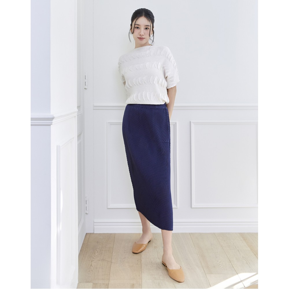 요이츠 와플 플리츠 스커트