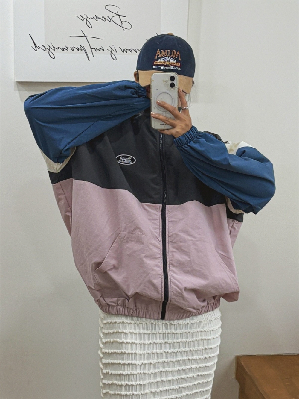 야상점퍼 바람막이 빅사이즈 아노락 바스락 배색 아우터 잠바 이미지 6