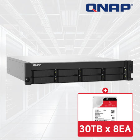 QNAP QNAP TS-832PXU-RP-4G NAS 8베이 아이언울프프로 240TB [30TBx8] HDD 포함