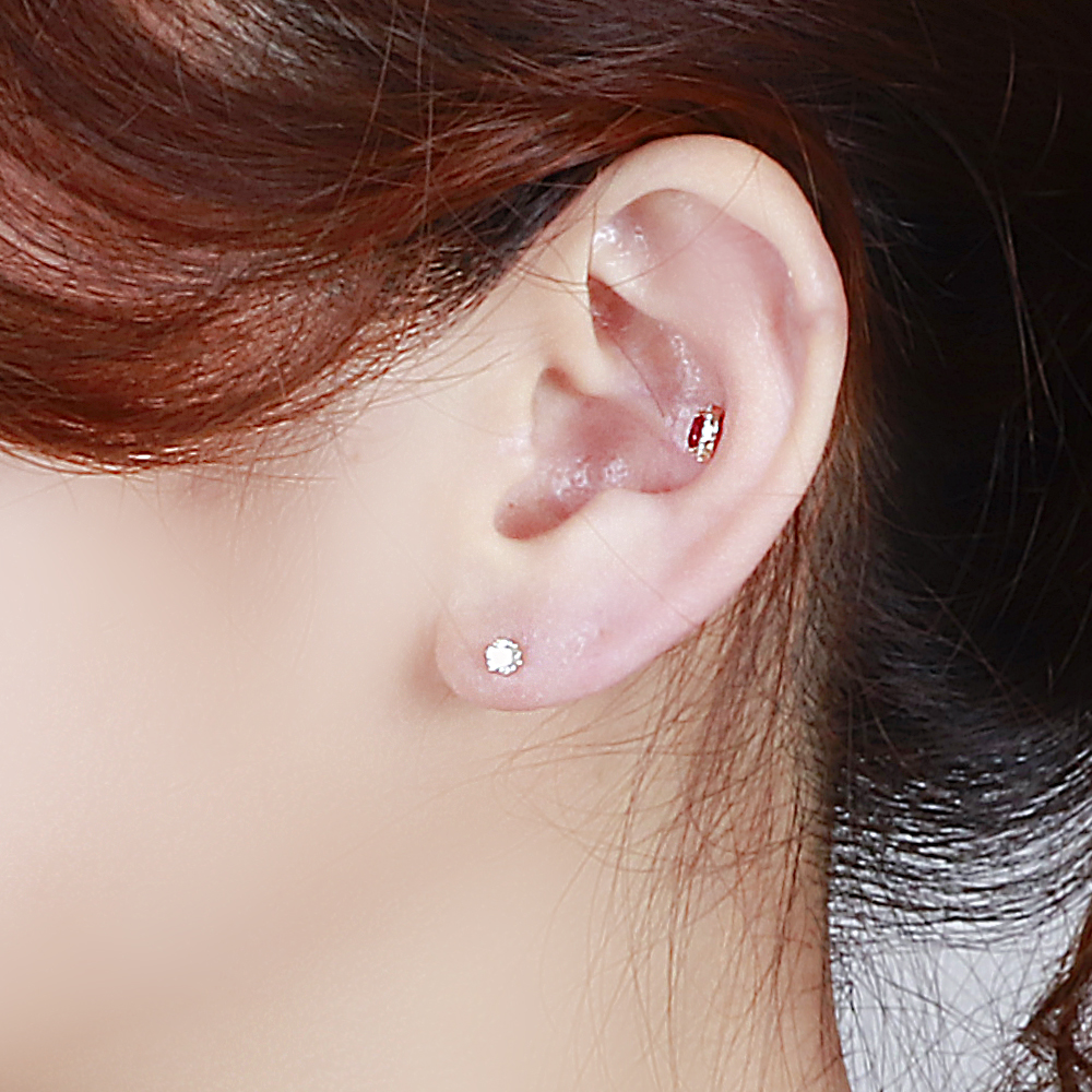 14K 18K 6발 기본 볼 피어싱 스틱 6프롱 심플 귀걸이 트라거스 이미지 6