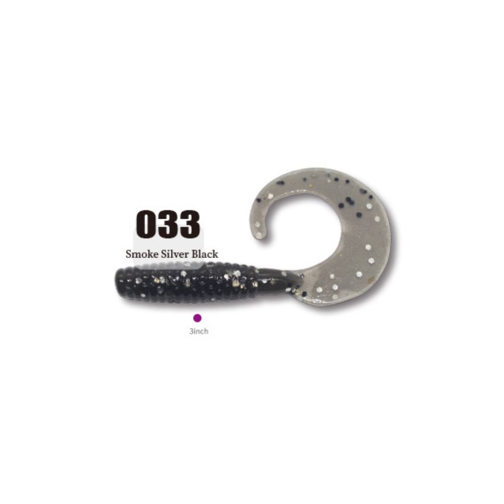 캣츠크로우 씨그럽 우럭웜 광어캐스팅 배스웜 033 스모크 실버 블랙, 7.6cm(3인치) - 상세 이미지 2