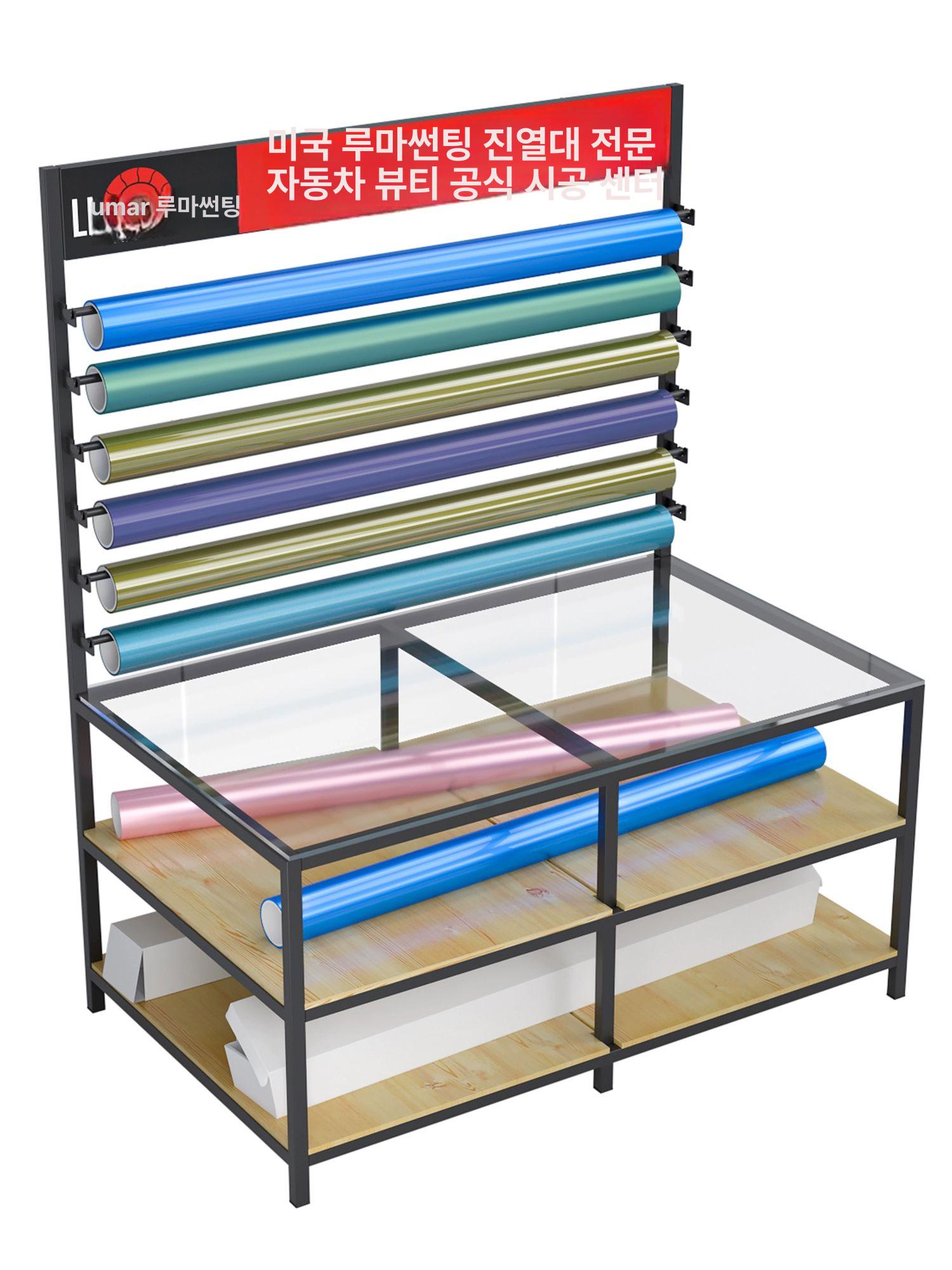 자동차 필름작업대 선팅 작업대 시트 커팅대 포장 작업용 책상 선반 블랙 작업대 B 무료배송 목재 및 유리 - 상세 이미지 3