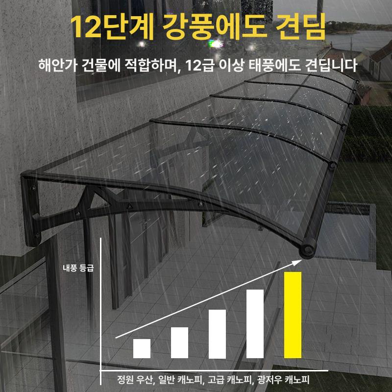 고정 어닝 캐노피 발코니 현관 주택 비가림 방수 비막이 길이 60 알루미늄 200cm 싱크대용 - 상세 이미지 4