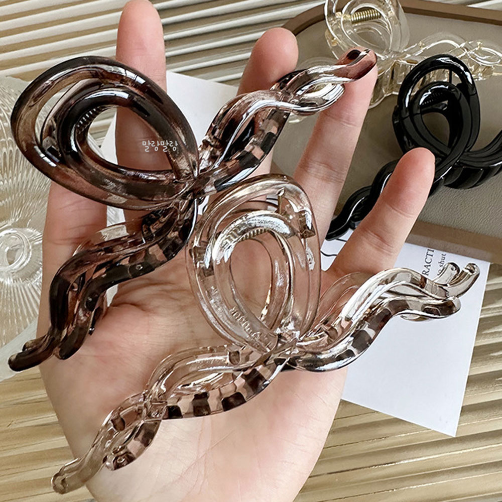 꼬임 웨이브 올림머리 큰집게핀 숱많은 헤어핀 - 상세 이미지 2