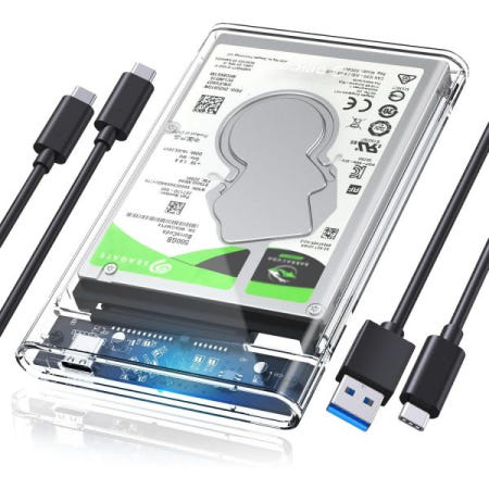 [해외]ORICO 2.5인치 하드 드라이브 인클로저 타입-C USB 3.1 Gen2 to SATA 6Gbps 컴퓨터 외장 HDD 7대용 9.5mm SSD 지원 MacOS Windo