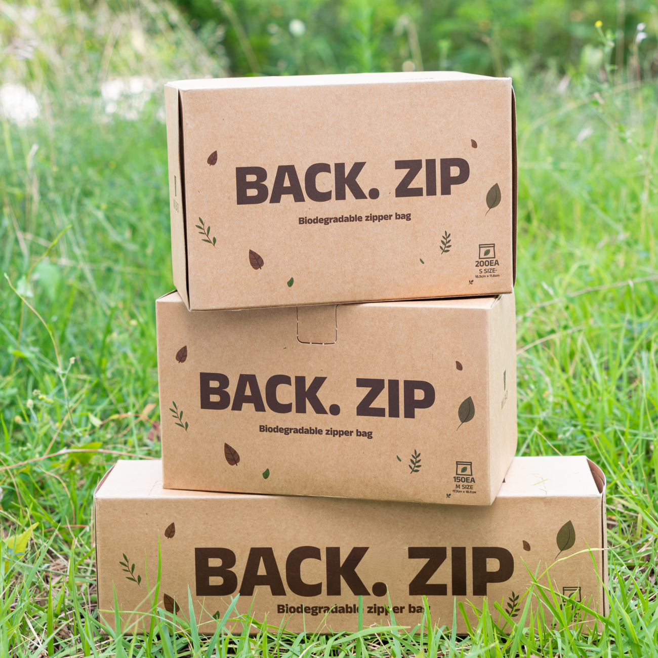 자연에 투자하는 생분해 지퍼백 BACK ZIP S(소형), 200매, 1개