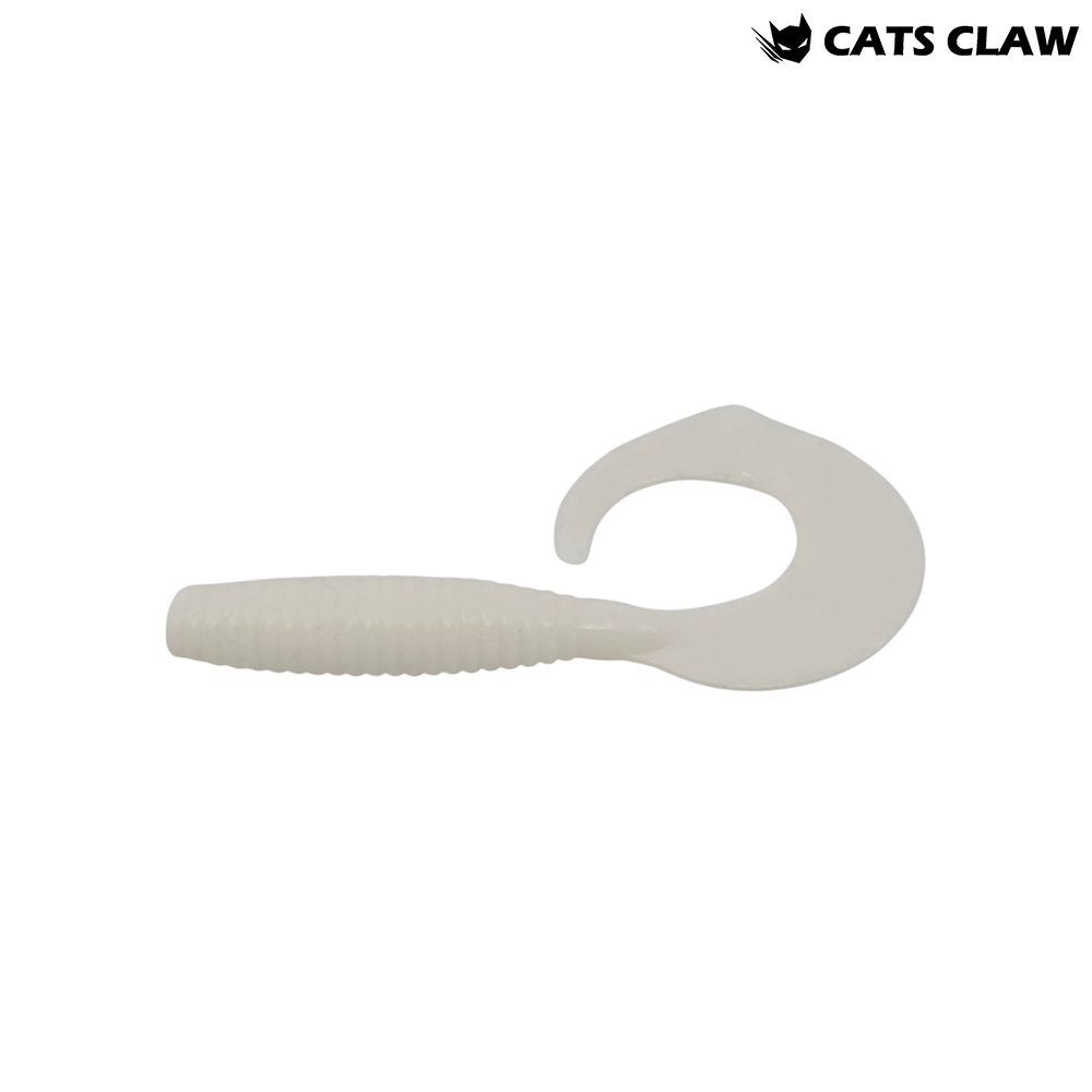 캣츠크로우 씨그럽 우럭웜 광어캐스팅 배스웜 001 화이트 글로우, 10cm(4인치) - 메인 이미지