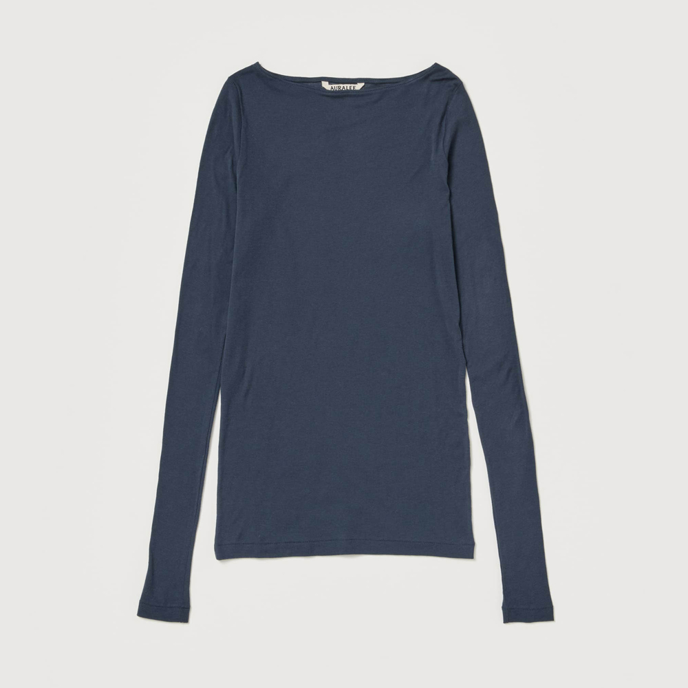오라리 우먼즈 긴팔티 SUPER HIGH GAUGE SHEER RIB BOAT NECK L/S TEE - 상세 이미지 2