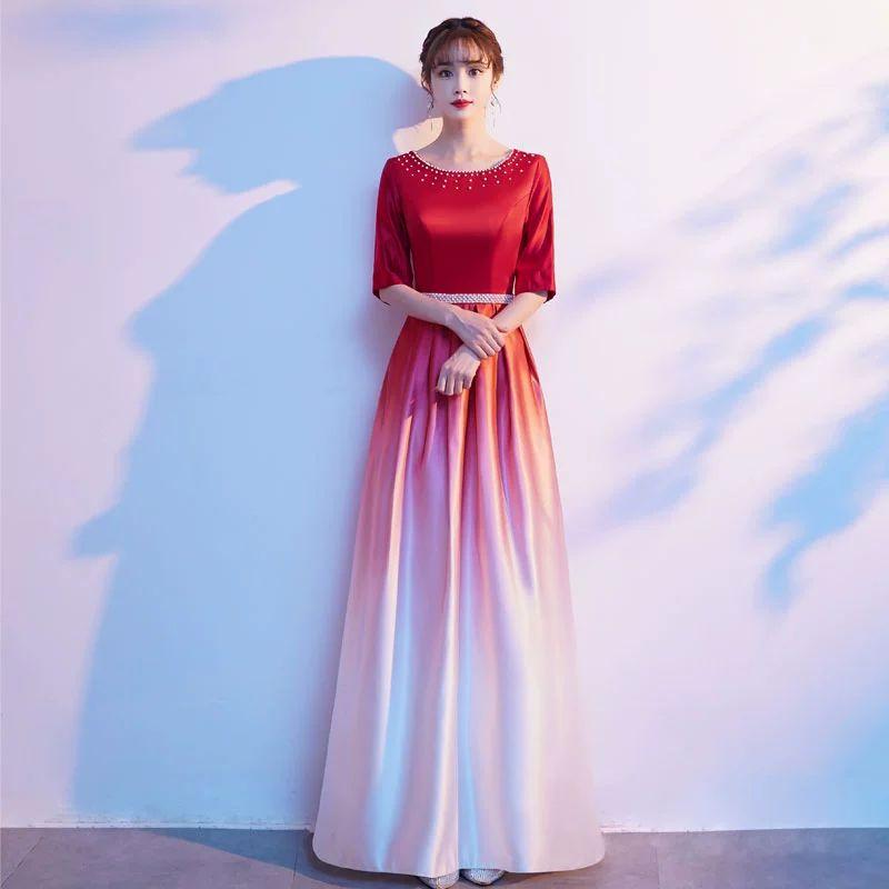 파티용 드레스 빅사이즈 연주회 촬영 샴페인 숙녀핏 긴팔 혼주 스타일22 S - 상세 이미지 2