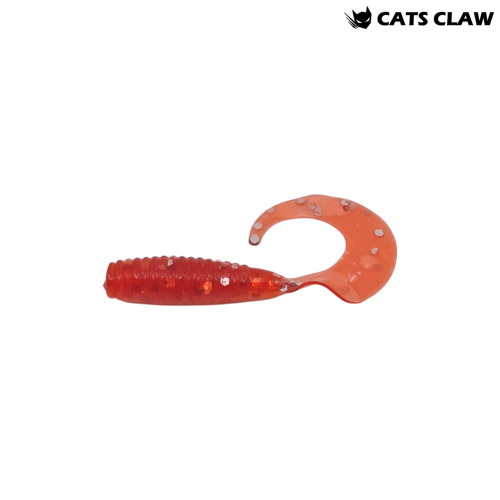 캣츠크로우 씨그럽 우럭웜 광어캐스팅 배스웜 005 레드 실버, 5cm(2인치) - 상품 이미지
