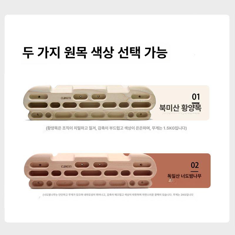 클라이밍 행보드 크림프 강화 지판 근력 등반 풀업 핑거보드 01 황양목판+팽창 알나스 나사+3m - 상세 이미지 5