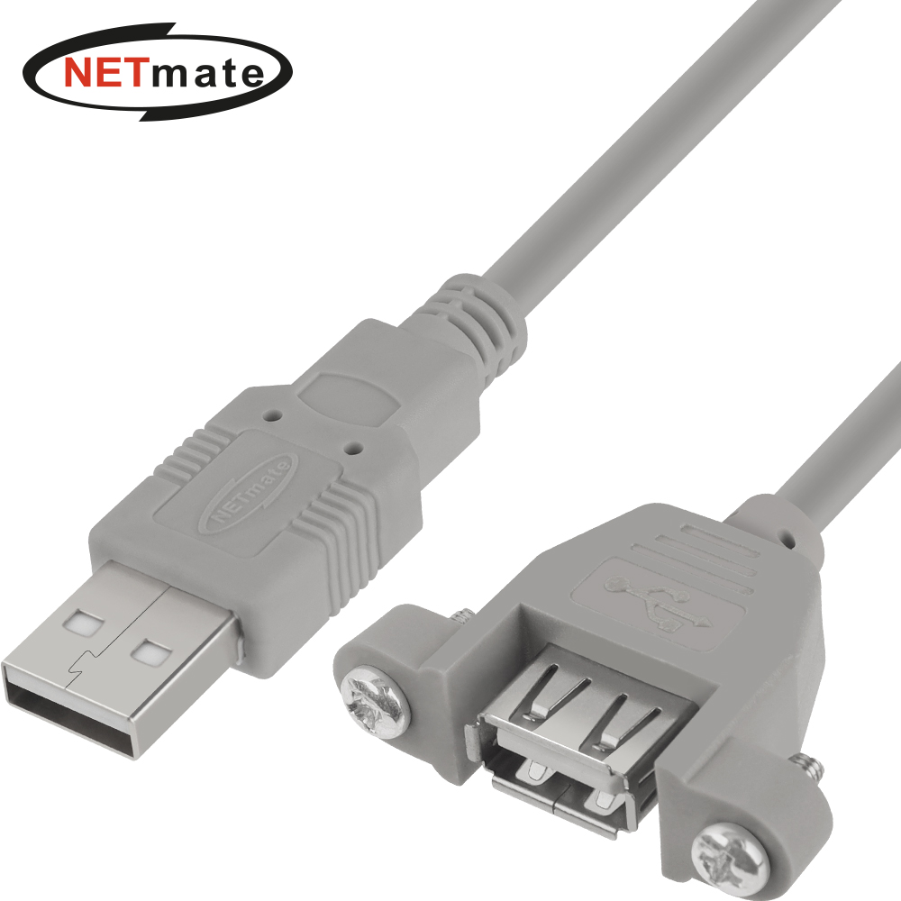 강원전자 넷메이트 USB2.0 판넬형 연장 케이블 0.3m (그레이) NMC-UF203SV