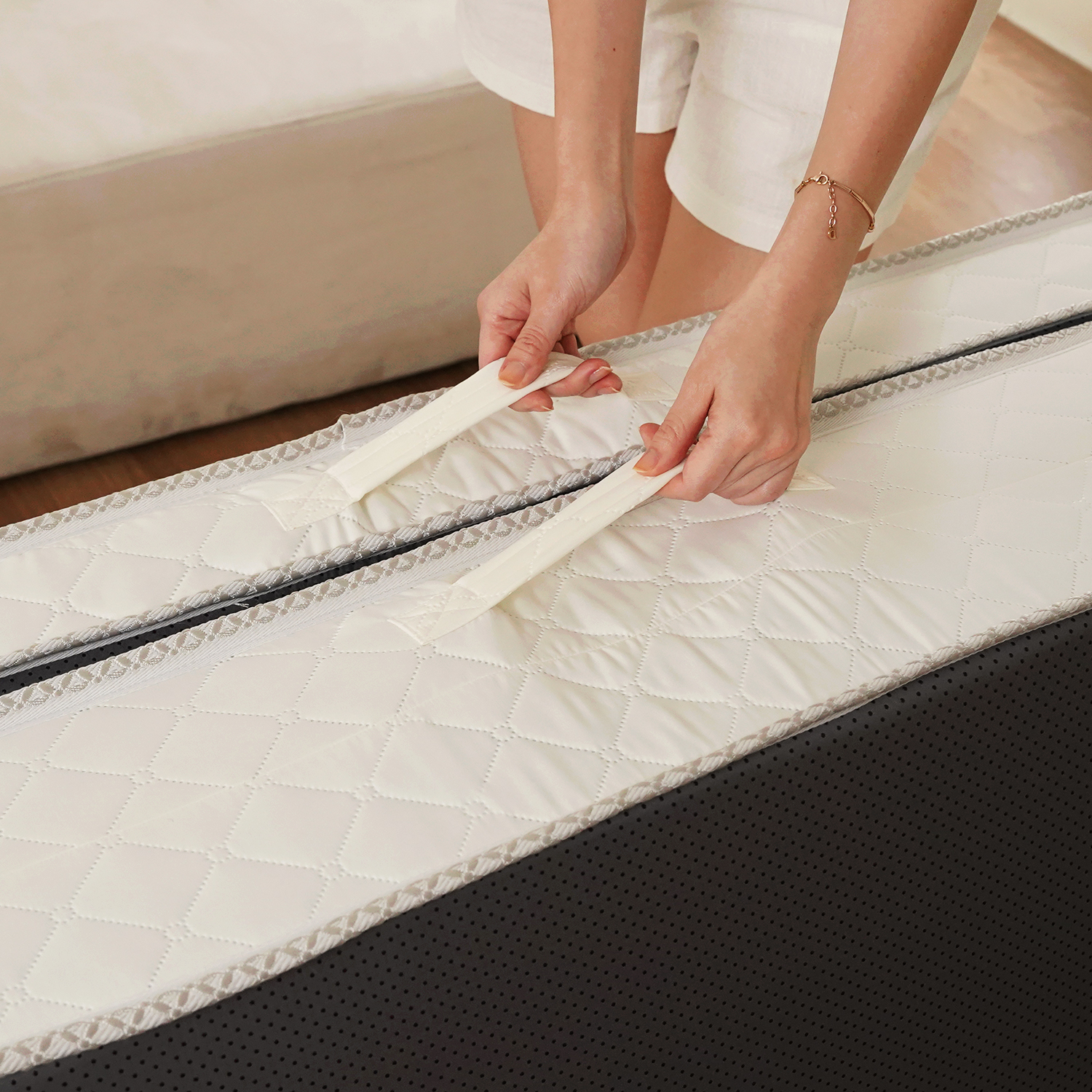 나코자요 허리에좋은 바닥매트 단단한 폴딩 3단 접이식매트리스 아기숙면패드 수면토퍼 MS