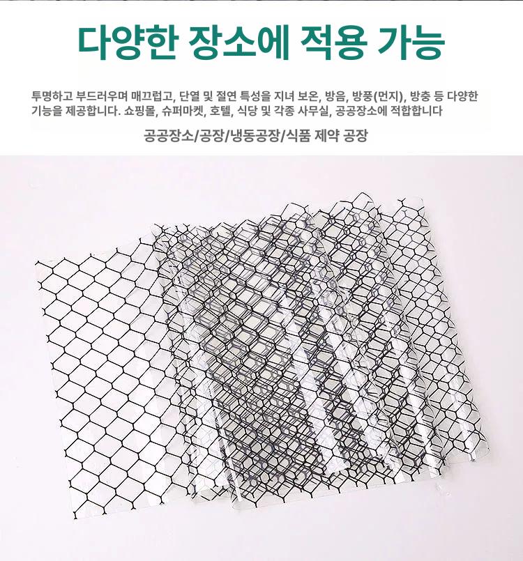 제전비닐 PVC 벌집형 차광 비닐 무늬 방염 정전기방지 1.37mx25mx0.3 투명 그리드 - 상세 이미지 4